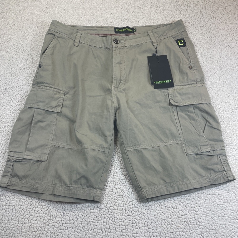 Charbonnier Cargo Shorts Mens 36 Olive Khaki Sportswear Outdoor Utility Pockets